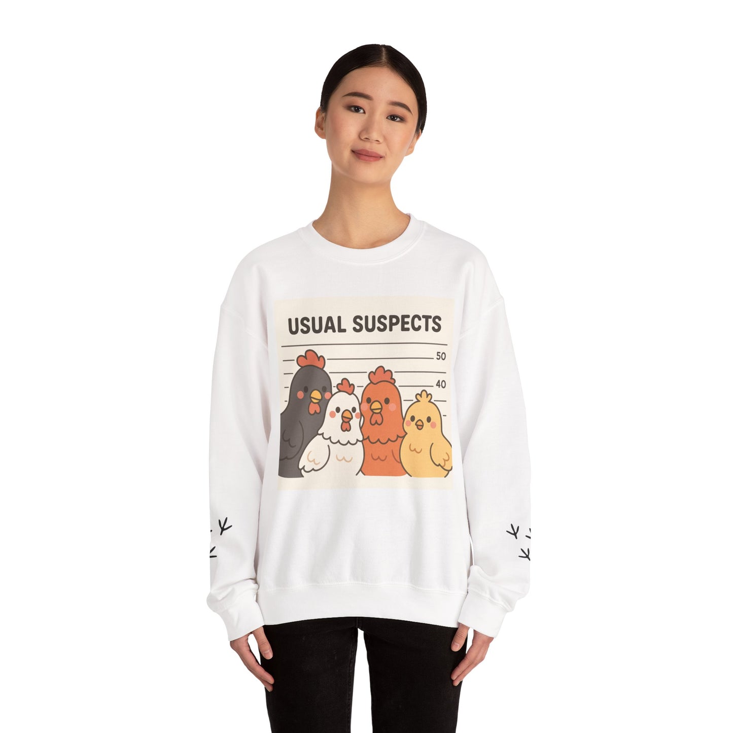 Funny Chicken Lover Sweatshirt - Mugshot Chickens