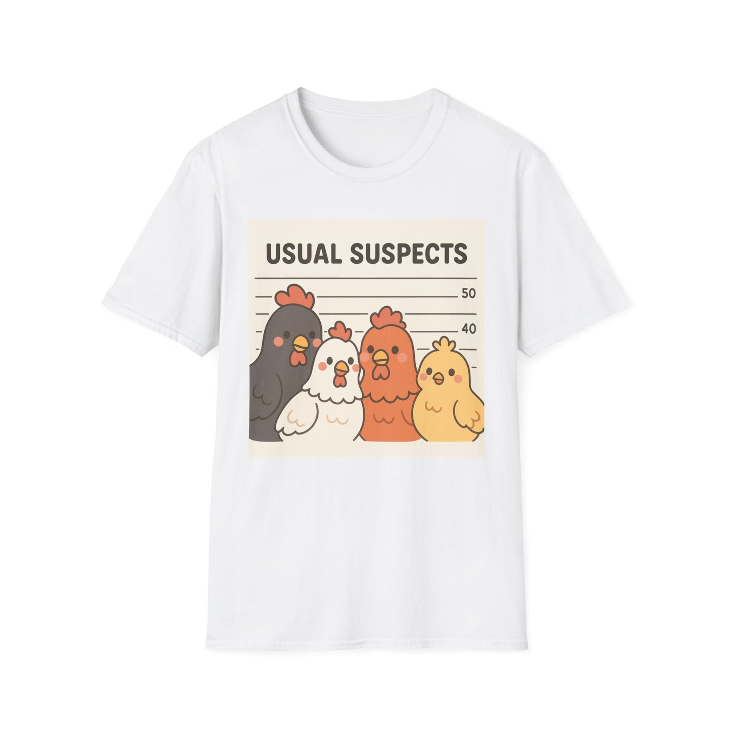 Funny Chicken Lover Unisex T-Shirt Mugshot Design